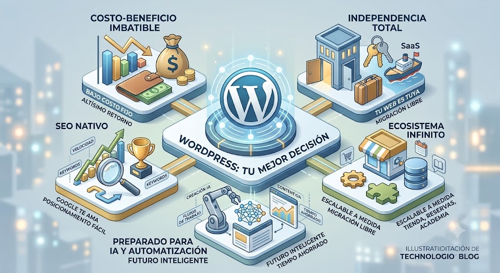 Por qué elijo WordPress para crear la web de tu negocio (y por qué es tu mejor decisión financiera)